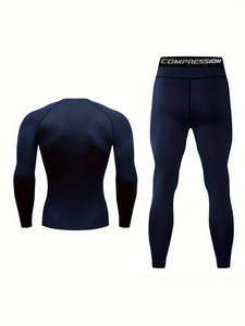 Custom Sportswear Compression Set Polyester Quick Dry Elastic 5pcs Workout Clothing Fitness Apparel Men Gym Wear - Product Image 2