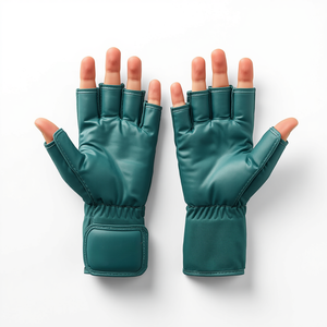 Gants de hockey sur gazon sans doigts vert marine, rembourrés, pour la protection sportive, les entraînements, les matchs et les jeux en extérieur - Product Image 2