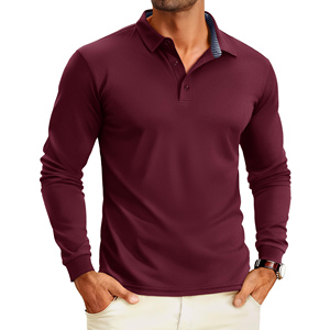 Polo à manches longues pour homme, respirant, léger, décontracté, vente en gros, prix bas, polos personnalisés à impression longue - Product Image 1