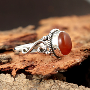 Carnelian Gemstone Midi <b>Ring</b> 925 <b>Silver</b> Handmade <b>Statement</b> <b>Ring</b> for Women handmade Birthday Anniversary Gift <b>Ring</b> For Her - Product Image 3