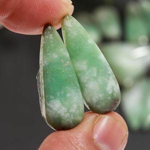 9 paires de pierres précieuses en chrysoprase verte naturelle, 162 carats, pour la fabrication de bijoux, 24x9, 20x8mm # 20010 - Product Image 3