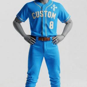 Uniforme de Béisbol con Estampado Sublimado de Alta Calidad y Logotipo Blanco, 100% Poliéster, Corte Regular, Cierre de Botones para Hombre - Product Image 1