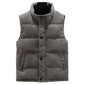 Chaleco Acolchado para Hombre, Cuello en V, Poliéster Negro, Cierre de Cremallera, Impermeable, Reversible, Ropa Exterior Formal de Invierno - Product Image 4