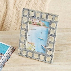 Stylish Handmade <b>Decorative</b> <b>Accent</b> for Photos, Artwork, and Premium Interior Spaces Exclusive Vietnamese Capiz Frame - Product Image 1