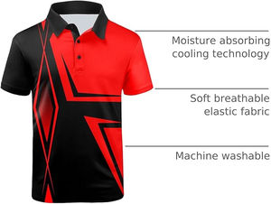 Chemises de golf respirantes en maille pour hommes, grandes tailles, formelles, unies, brodées, à manches courtes, vêtements de sport - Product Image 5