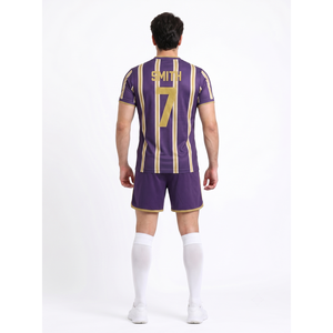 Maillot de football rayé vintage personnalisé, kit complet pour homme, taille XL, 160 GSM, maille, B2B, OEM, uniforme de match professionnel - Product Image 2