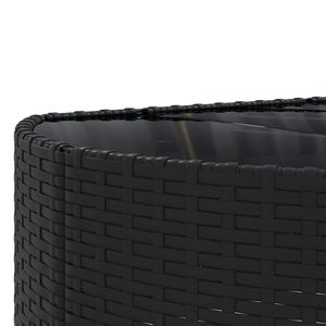 Juego de 5 sofás de patio de ratán PE negro con cojines color crema, elegantes muebles de jardín - Product Image 6