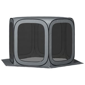 Carpa de Tela Gris Oscuro de 11 x 11 pies, Portátil, con Protección Solar UPF50+, Gazebo para Acampar con Bolsa de Transporte - Product Image 1