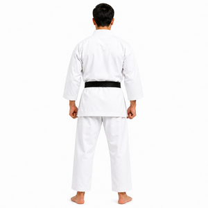 Uniforme de Karate Personalizado, Karate Gi Blanco, Traje de Artes Marciales para Hombre Adulto, Entrenamiento, Algodón, con Cinturón Negro, Logotipo OEM, Venta al Por Mayor - Product Image 2