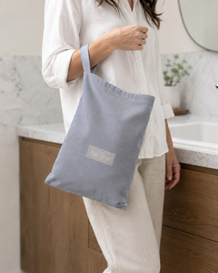 Custom Logo 140 GSM Recycled Cotton Hair Dryer Storage Bag 30x40 cm Hanging Handle Hotel Salon Travel Pouch Wholesale OEM ODM - Product Image 2