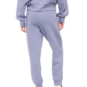 Pantalones Deportivos de Felpa Lavanda para Mujer, Cintura Elástica, Dobladillo con Puños, Corte Holgado, Suaves y Casuales para Invierno - Product Image 2
