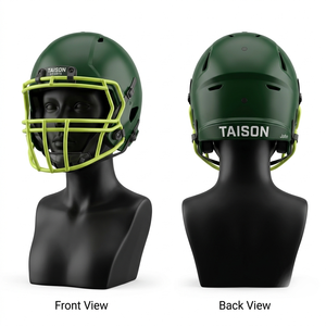 Premium <b>ABS</b> Polycarbonate American Football Mask 320 GSM Matte Green Neon Faceguard Custom Vinyl Logo - Product Image 1