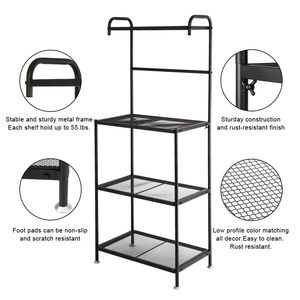 Scaffale Organizzatore a 4 Livelli in Metallo per Cucina, Carrello Porta Microonde, Ripiano da Appoggio, Soluzione di Stoccaggio Eccellente per Dormitorio - Product Image 5
