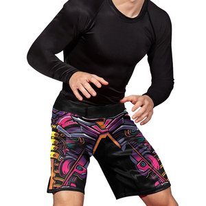 Custom MMA <b>Grappling</b> <b>Shorts</b> Men Sublimation Printed Polyester Athletic Brazilian Mixed Martial Arts Training kimono <b>Shorts</b> - Product Image 5
