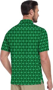 Chemises pour hommes respirantes et anti-plis, en jersey de coton, avec logo personnalisé, impression numérique, pour le golf, fabricant OEM en gros - Product Image 3