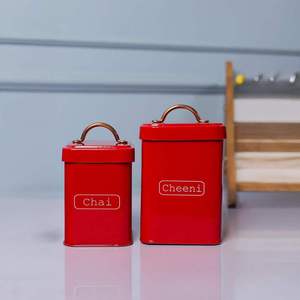 Teal Metal Spice Canisters with Gold Leaf Design Airtight Lids Stackable Dishwasher Safe <b>Kitchen</b> <b>Storage</b> Containers Modern Style - Product Image 2
