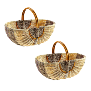 Cesta de Mimbre Natural Personalizable, Cesta de Picnic, Almacenamiento de Alimentos y Frutas, Decoración del Hogar y Uso en Picnics - Product Image 1