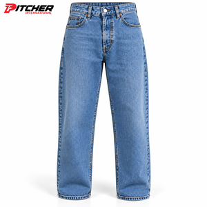 Custom <b>Mens</b> Baggy Streetwear Denim <b>Jeans</b> 12 Oz Cotton Denim Ripped Detail Wholesale Low MOQ - Product Image 5