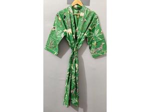 <b>Bath</b> Robe 100% Cotton Indian Jungle Printed Handmade Cotton Kimono <b>Bath</b> Robe Swim Wear Night Wear Free Size Cotton Maxi - Product Image 5