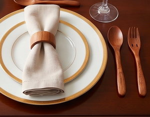 Ensemble cuillère et fourchette en bois poli à la main, minimaliste, réutilisable, pour le camping, la cuisine, la table, les couverts - Product Image 4