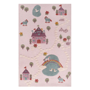 Tapis en laine de Nouvelle-Zélande tufté à la main, motif floral coloré, tapis doux fait main pour chambre d'enfant, crèche et salle de jeux - Product Image 2