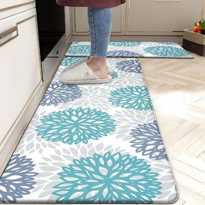 Set di 2 Tappetini da Cucina Teal Anti-Fatica con Memoria di Forma, Antiscivolo e Impermeabili per il Massimo Comfort - Product Image 4
