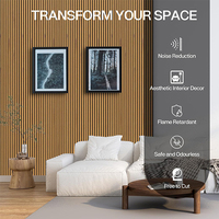 Panneau acoustique en bois Akupanel, panneau mural en bois à lattes insonorisant pour le bureau, la maison, le studio, décoration murale intérieure