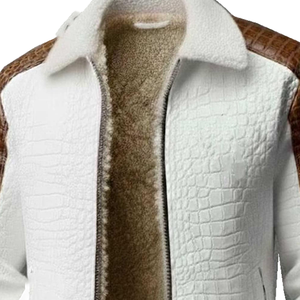 Blouson Bomber Homme en Cuir Véritable Personnalisé de Qualité Supérieure avec Motif Gaufré sur le Devant, Coupe-Vent Hiver, Fourniture OEM en Gros - Product Image 4