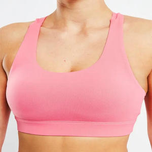 Conjunto de Yoga para Mujer, Color Sólido, Top Deportivo Racerback, Shorts de Cintura Alta, Sin Costuras, Soporte Medio, Rosa - Product Image 5