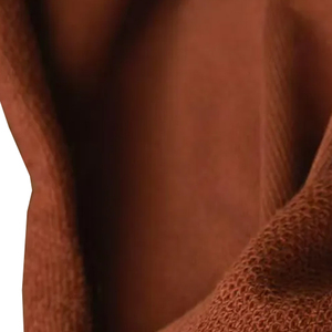 Tela de Felpa Marrón, Peso Medio, Tejido de Punto Liso, Textil de Algodón Sólido para la Fabricación de Prendas de Vestir - Product Image 2