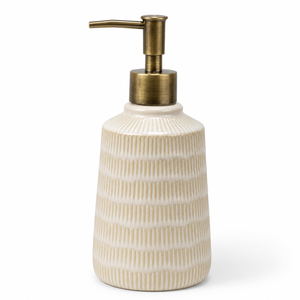 Juego de accesorios de baño de cerámica modernos y orgánicos: dispensador de jabón, vaso, bandeja, soporte para escobilla de inodoro para baño - Product Image 3