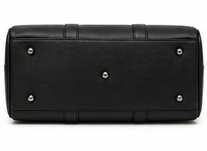 Bolsa de Viaje de Cuero Genuino Negro, Deportiva, Casual, de Lujo, para Gimnasio, Fin de Semana, Equipaje de Mano, Elegante, Duradera, de Gran Capacidad - Product Image 6