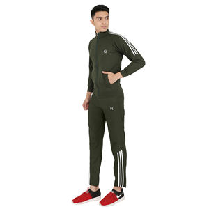 Survêtement de sport pour homme en velours premium, extensible dans les quatre sens, coupe ajustée, couleur unie, confortable, pour l'automne, le jogging et la course à pied - Product Image 6