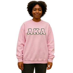 Sweat à capuche d'hiver personnalisé en polaire rose brodé, col rond vert forêt avec lettres, unisexe, vêtements de sororité grecque OEM ODM - Product Image 1