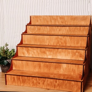 <b>Wooden</b> Staircase Organizer For Perfumes Creams Cosmetics And Vanity Storage Display Stand Home Organization From India - Product Image 4
