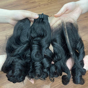 Extensions de cheveux vierges de qualité supérieure, traitées à la vapeur, boucles rebondissantes, super double trame, pleines de la racine à la pointe, prêtes à être expédiées - Product Image 1