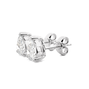 Boucles d'oreilles clous en platine avec diamants taille émeraude pour femme, bijoux de fiançailles classiques certifiés, diamant naturel couleur D - Product Image 2