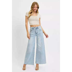 RISEN Full Size High Rise Tobillo Ancho Palazzo Plus Size Jeans de mujer - Product Image 2