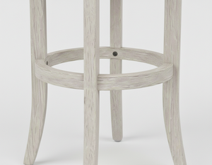 Tabouret de bar moderne à cadre circulaire en bois de caoutchouc massif, tabouret de bar minimaliste en bois de caoutchouc avec siège rond - Product Image 3