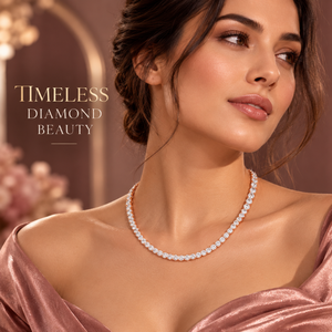 Collar de tenis con diamantes cultivados en laboratorio de primera calidad |   Diamante VVS de 16 Pulgadas y Corte Redondo de 3.5mm, Oro de 14K, Joyería Fina, Proveedor Mayorista, Colección - Product Image 4