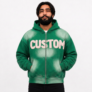 Fournisseur de sweats à capuche pour hommes en coton molletonné, coupe oversize, style streetwear, marque privée, commandes en gros pour acheteurs américains - Product Image 4