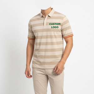 Camisas de Golf para Hombre de Primera Calidad, 100% Algodón, Estampadas a Rayas, con Bolsillo, Antiarrugas, Transpirables - Product Image 4