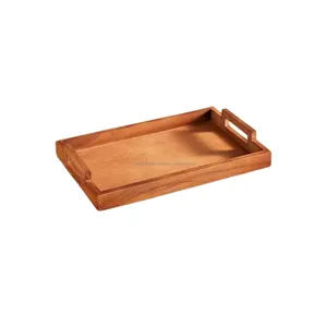 Präfekt gestaltete hand geschnitzte Holz tablett für Tee, Kaffee und Snacks für meist verkaufte Holz tabletts Lieferant