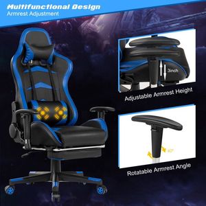 Sedia da Gaming con Funzione Massaggio e Poggiapiedi - Product Image 5