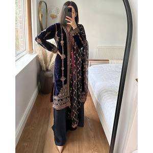 Designer <b>Indian</b> & Pakistani Clothing Party Wear <b>Top</b> Bottom and Dupatta Set - Product Image 4