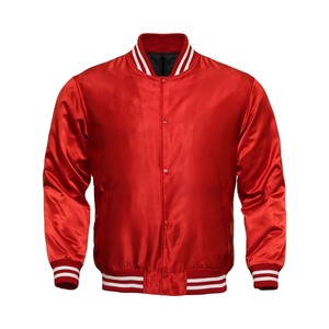 Satin Bomber Versity <b>Jacket</b> Custom Embroidery Silk Satin Varsity Quilted <b>Jacket</b> Baseball <b>Jacket</b> Pakistan - Product Image 3