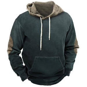 Sweat-shirt à capuche pour homme, coupe classique, en molleton de coton, décontracté, pull d'automne avec poche, design uni - Product Image 1