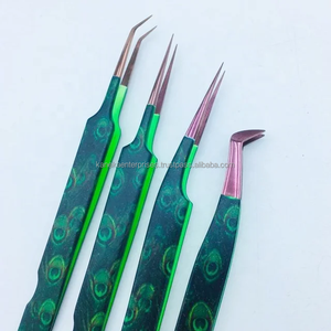 แหนบต่อขนตาปลายแหลมทำจากสเตนเลสสีเขียวปลายแหลมออกแบบโลโก้ได้ตามต้องการเป็นมิตรต่อสิ่งแวดล้อม - Product Image 4