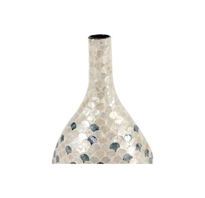 Handcrafted Shell Mosaic <b>Vase</b> Elegant Decorative Accent Piece - Product Image 3