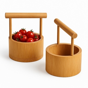 Eco-Friendly <b>Bamboo</b> Storage <b>Container</b> for Kitchen Garlic Holder and Natural Wood Organizer - Product Image 3